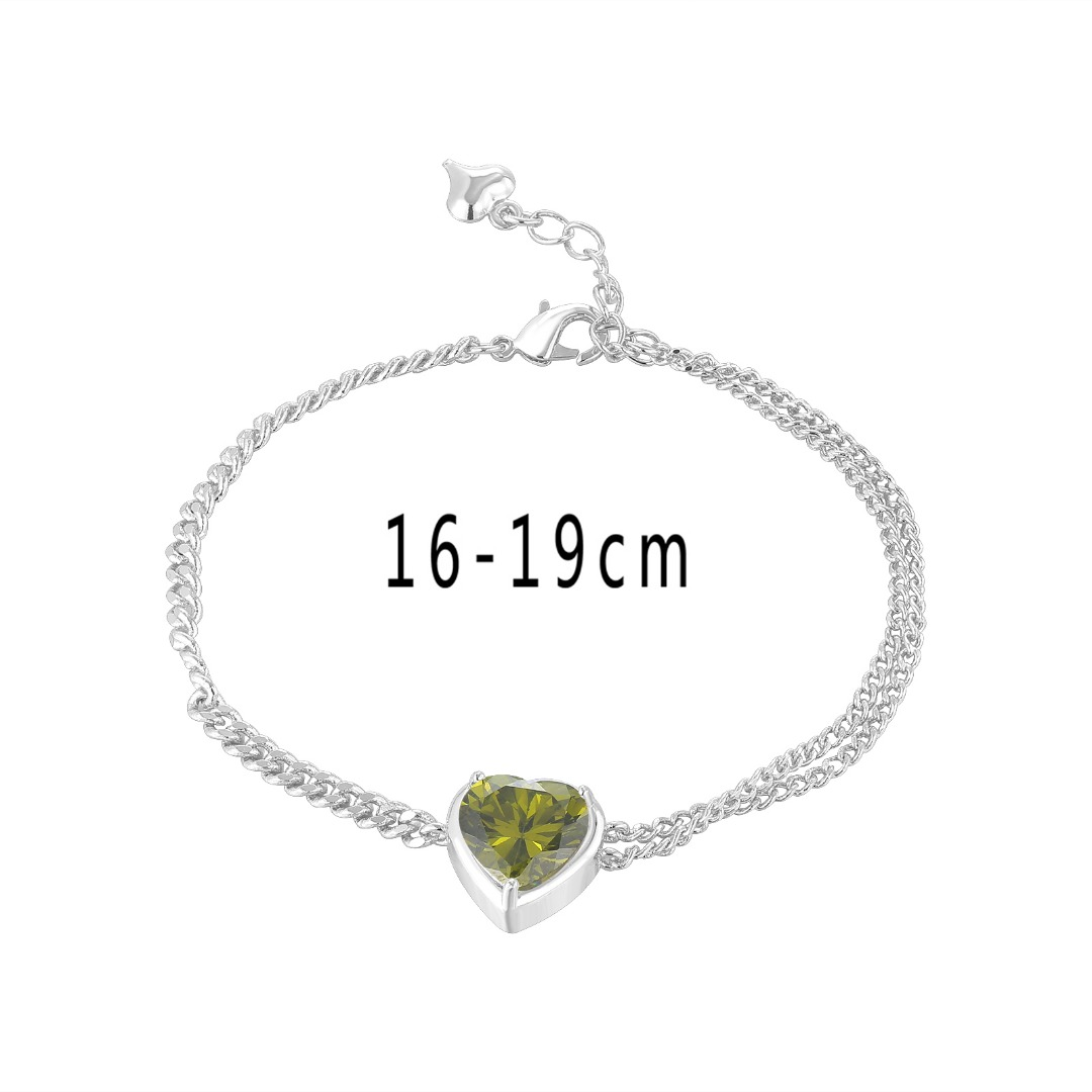 Elegant Gold-Tone Heart Pendant Bracelet with Pink Crystal Accent