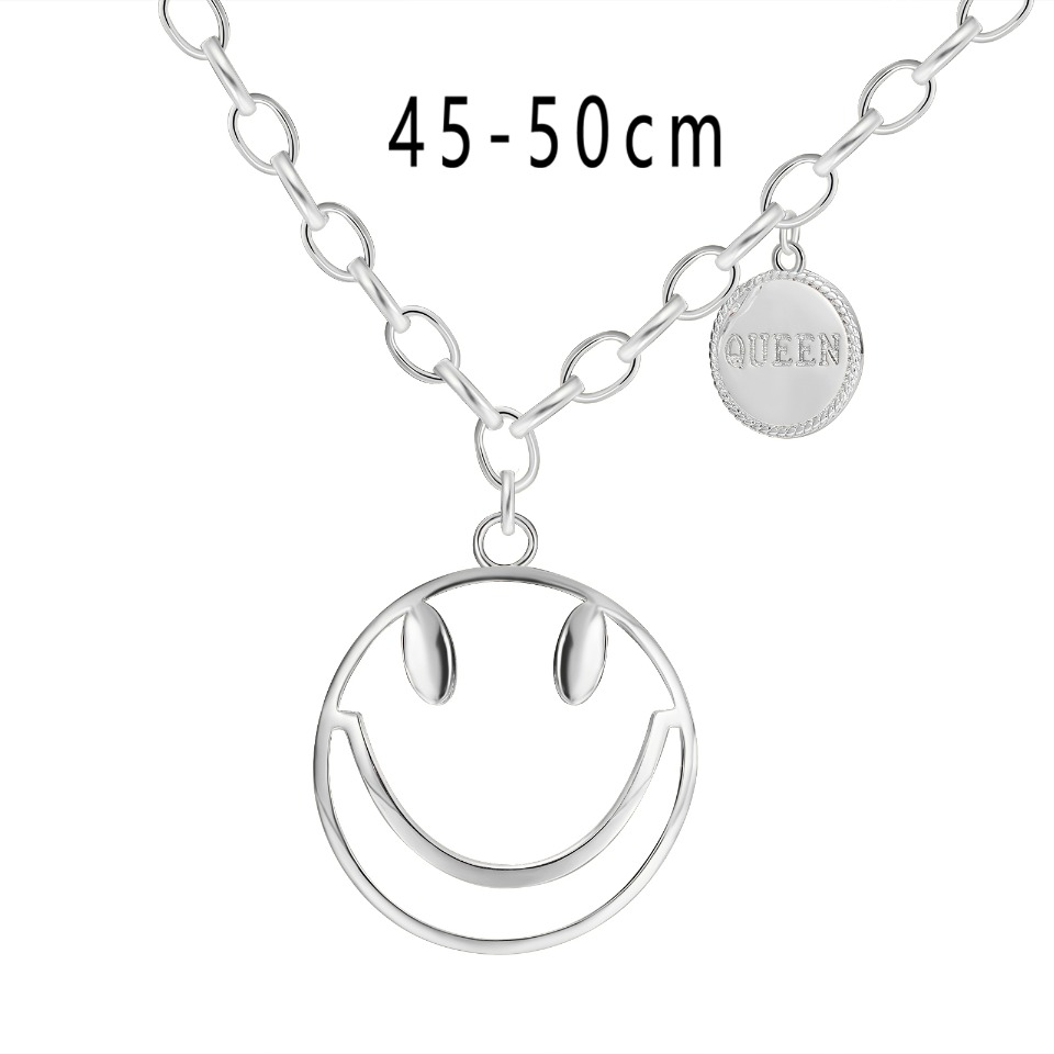 Golden Smile & Queen Pendant Necklace