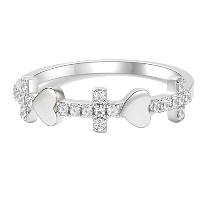 Sterling Silver Cubic Zirconia Bowknot Stackable Ring