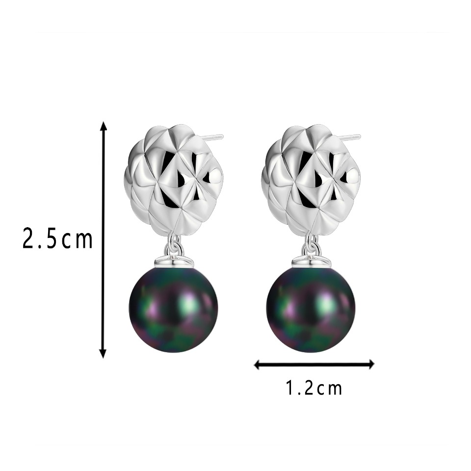 Elegant Gold-Plated Geometric Textured Earrings with White Pearl Drop