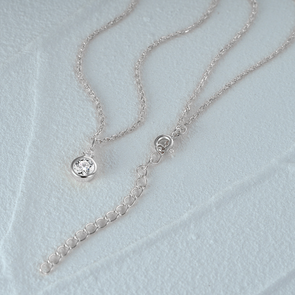 Dainty Solitaire with Cubic Zirconia, Elegant Minimalist Jewelry for Women