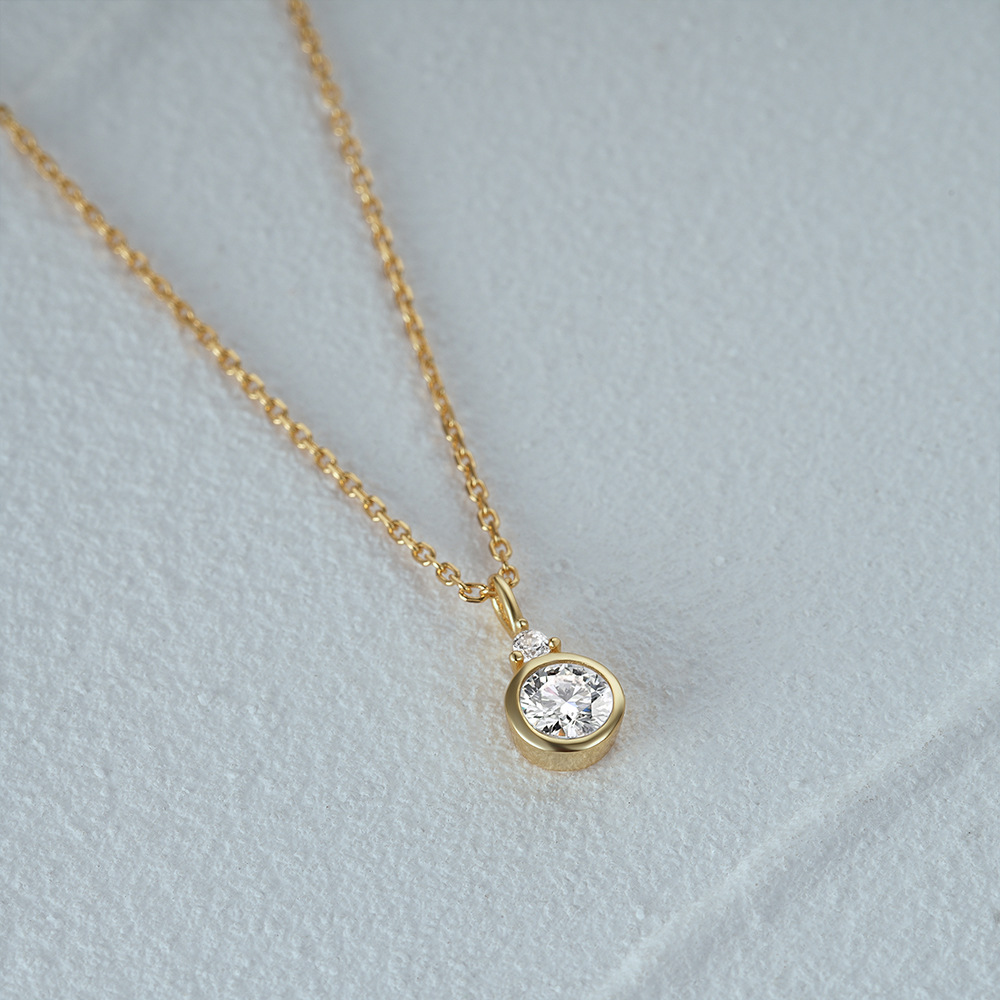 Dainty Solitaire with Cubic Zirconia, Elegant Minimalist Jewelry for Women