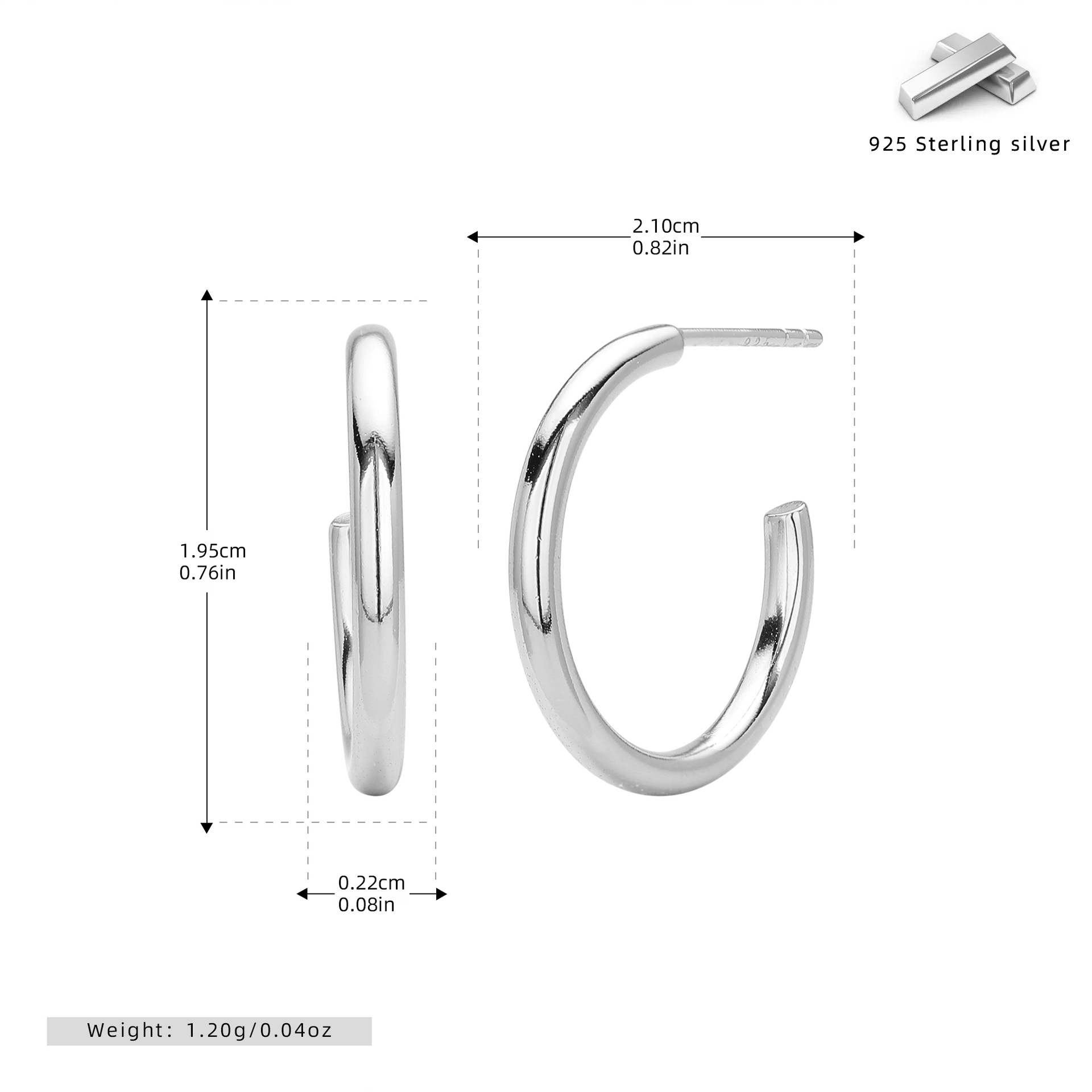 The small, secure-fitting hoop sits close to the ear, offering understated elegance and all-day comfort