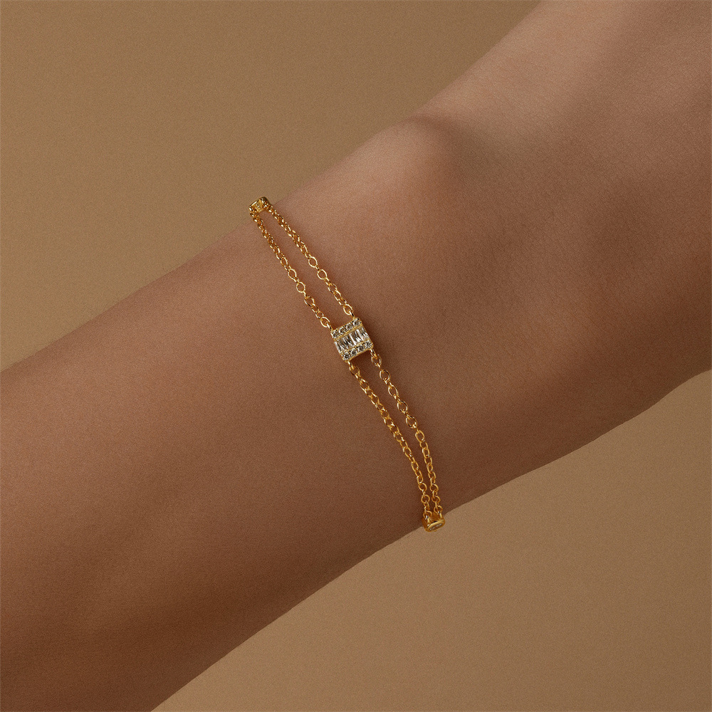 Minimalist Double Chain Beaded Jewelry