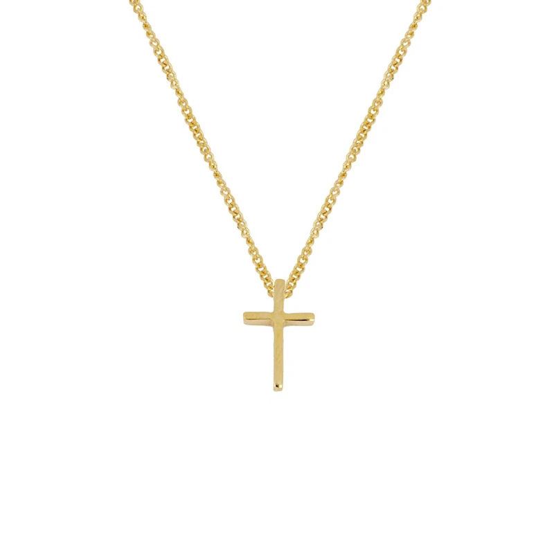 Minimalist Gold Plated Cross Pendant Necklace