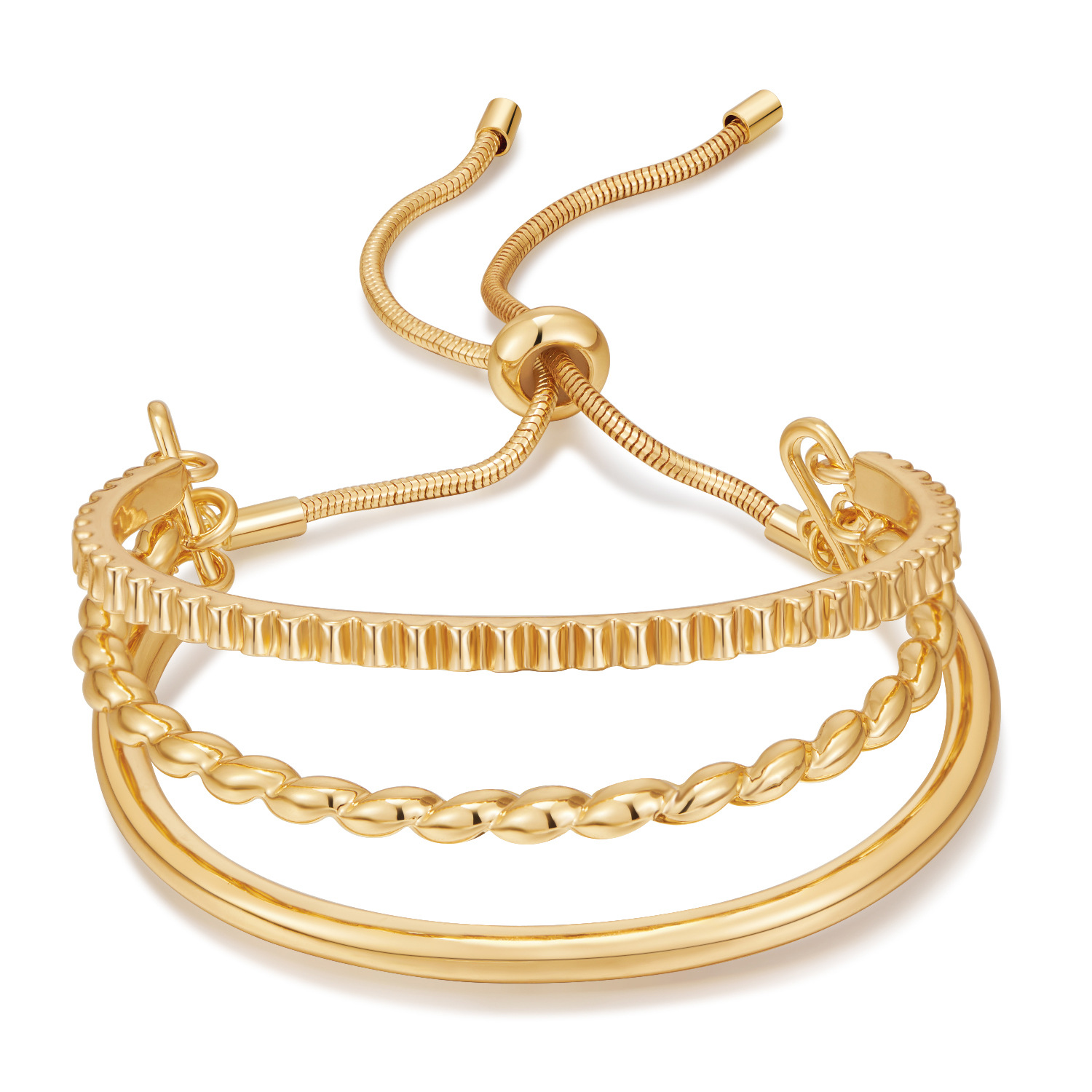  Adjustable Multi-Layer Stackable Bracelets with Textured Rope & Smooth Finishes