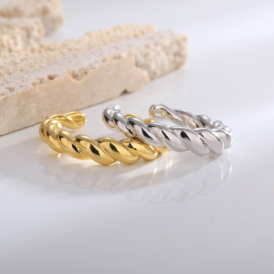 Tone Twisted Rope Open Adjustable Ring