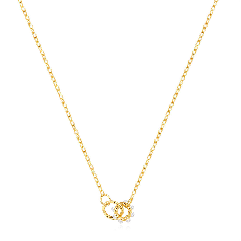 Interlocking Circle Pendant Necklace with Cubic Zirconia