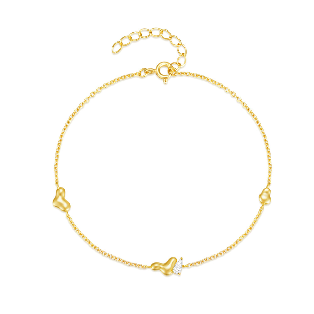 Asymmetric Fluid Heart Bracelet for Women
