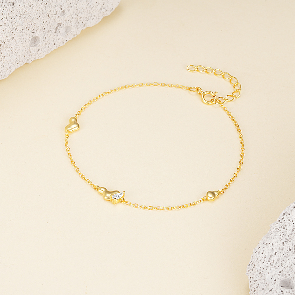 Asymmetric Fluid Heart Bracelet for Women