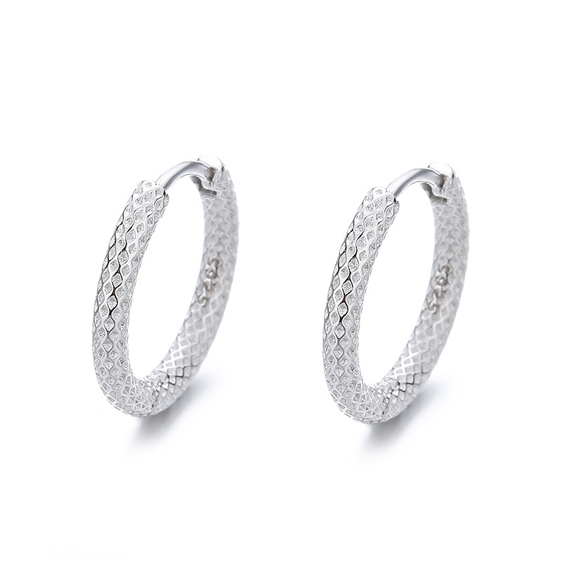Elegant 925 Sterling Silver Textured Twisted Rope Hoop Earrings