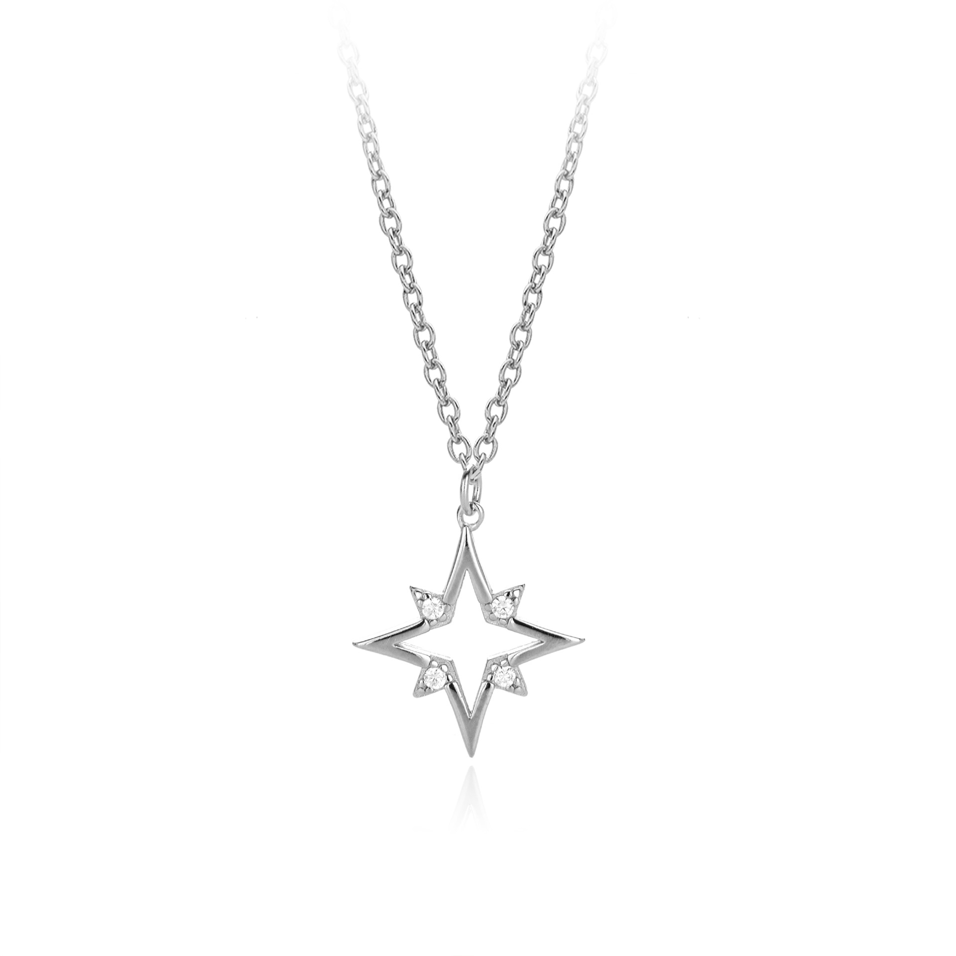 The Celestial Sparkle: Sterling Silver Star Necklace