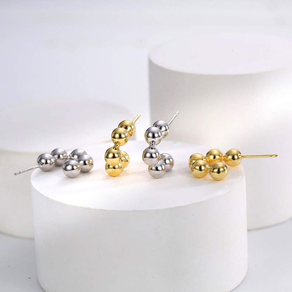 Minimalist Geometric Ball Drop Earrings for Women