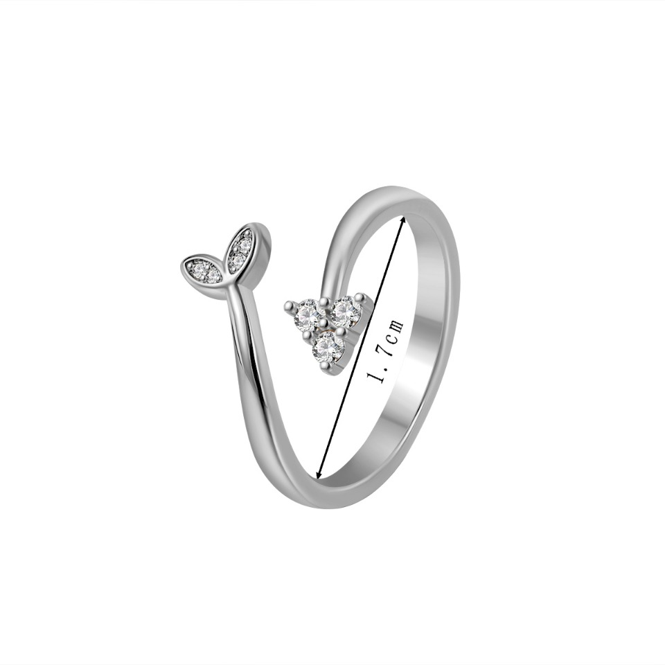 Heart Open Ring with Cubic Zirconia