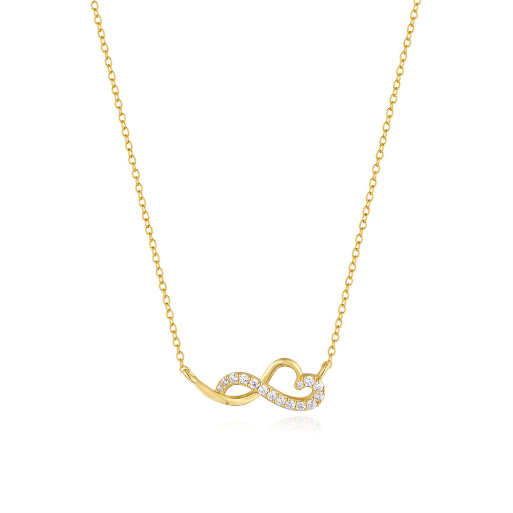 Infinity Heart Pendant Necklace with Cubic Zirconia