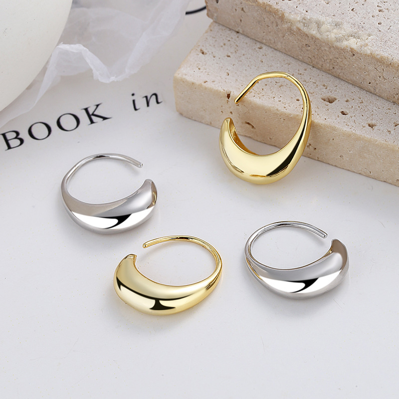 Elegant 925 Sterling Silver Minimalist Waterdrop Huggie Hoop Earrings