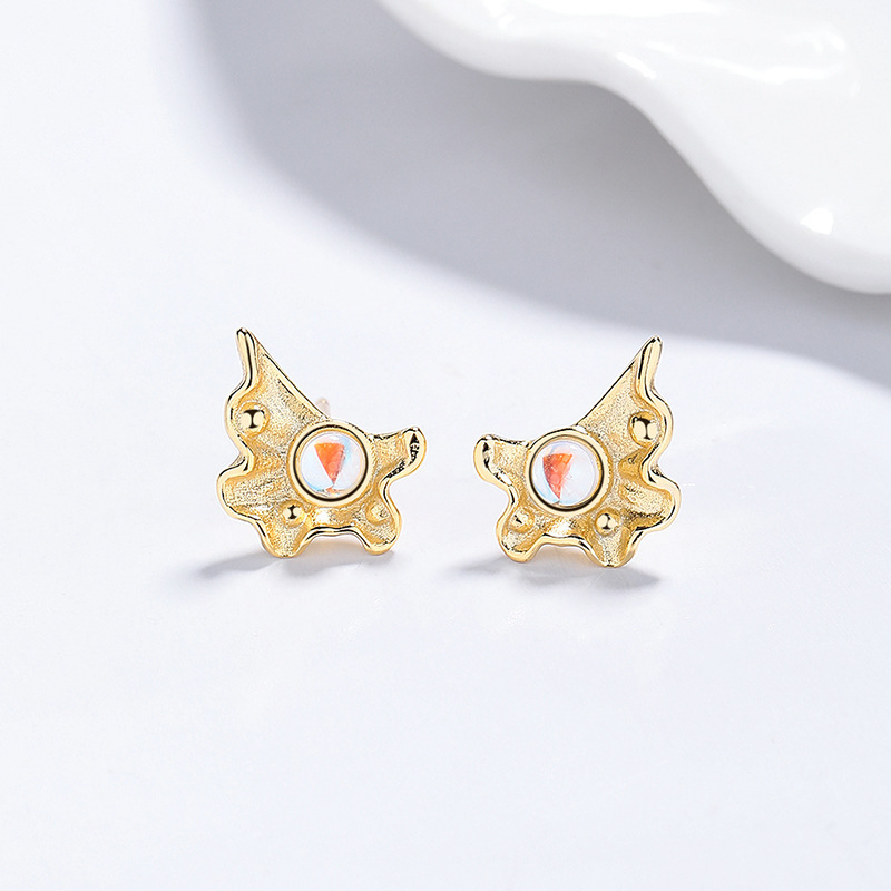Unique Sterling Silver Winged Evil Eye Huggie Hoop Earrings with Opal Accents