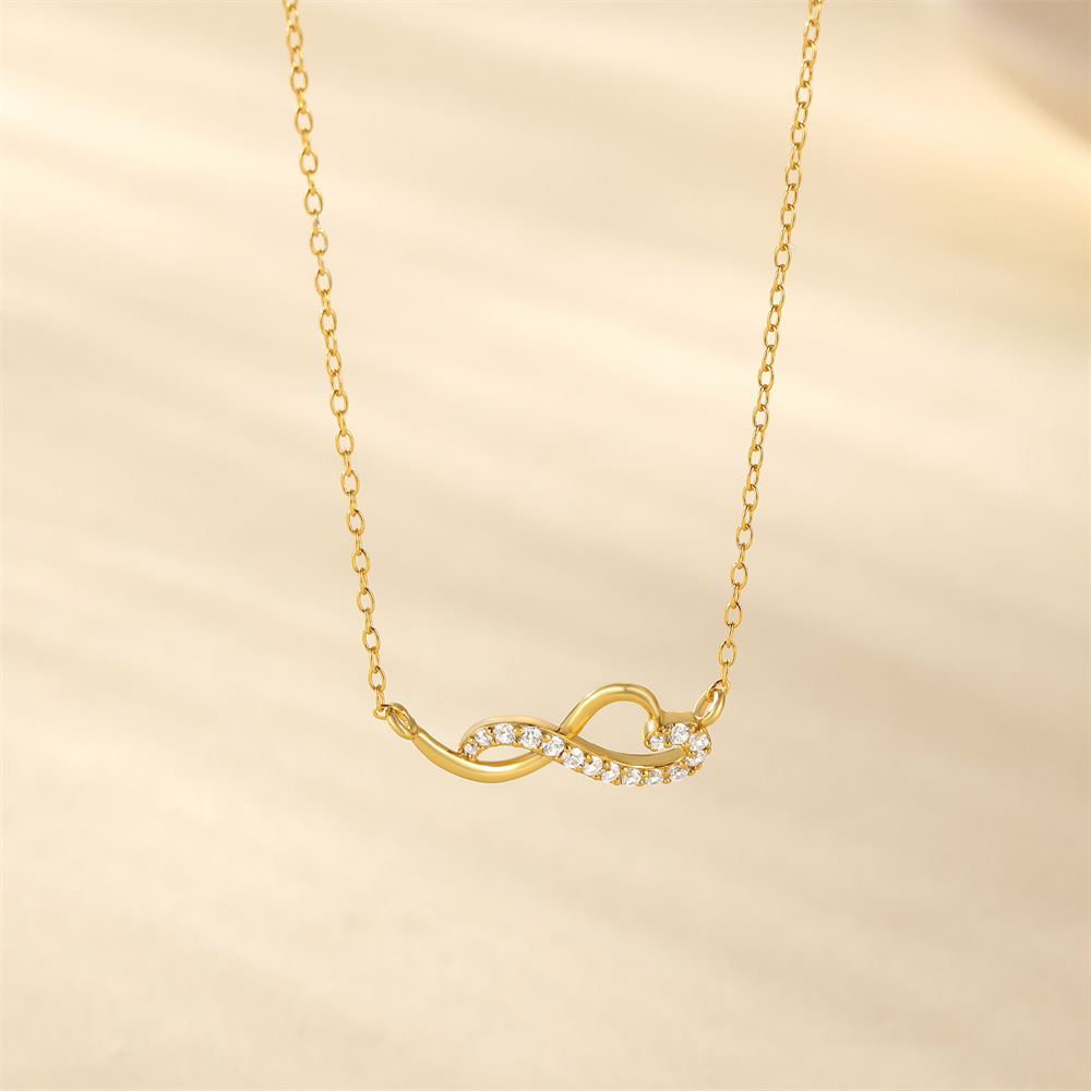 Infinity Heart Pendant Necklace with Cubic Zirconia