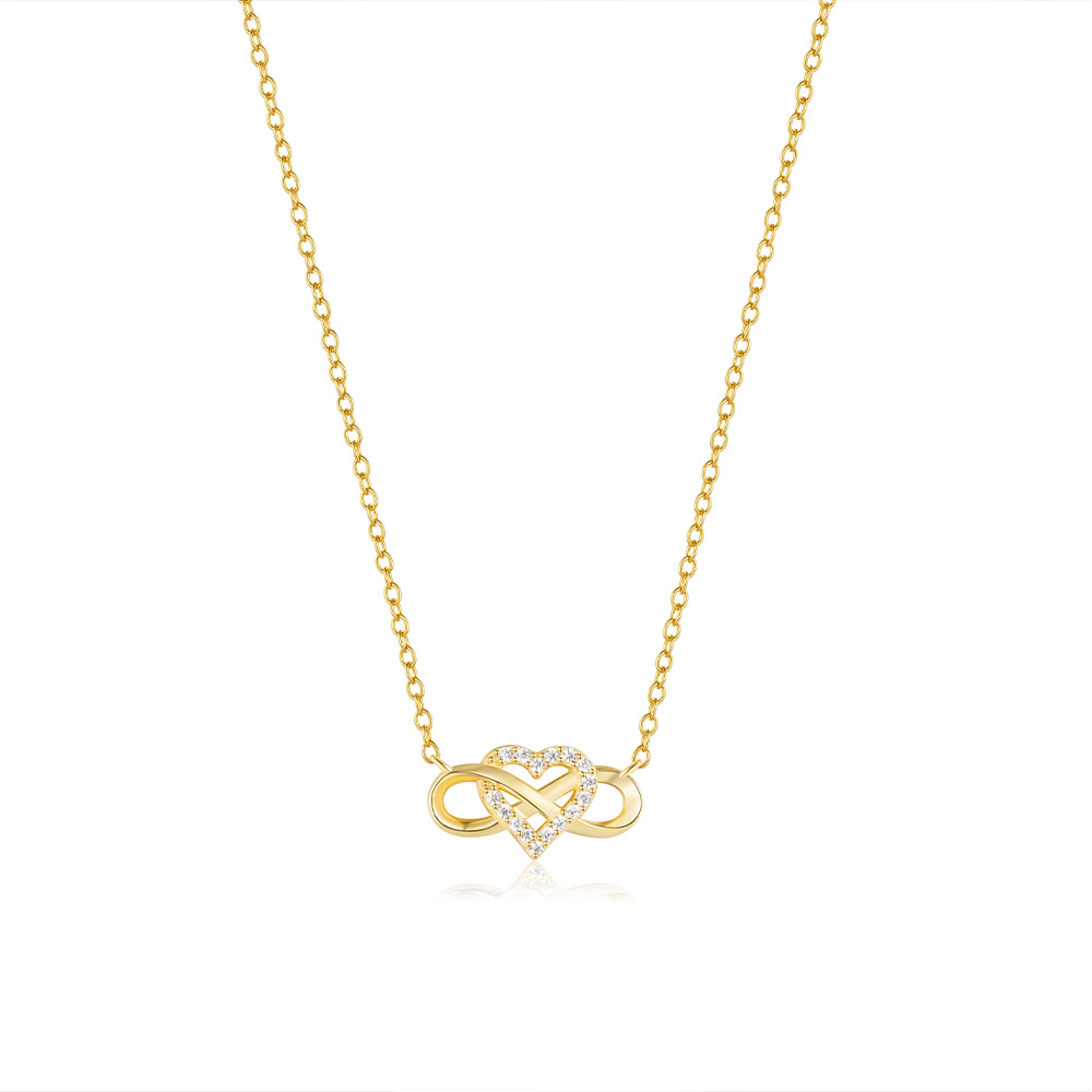 Infinity Heart Pendant Necklace with Cubic Zirconia
