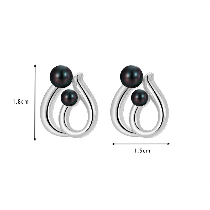 Gold-Tone Double Teardrop Pearl Stud Earrings
