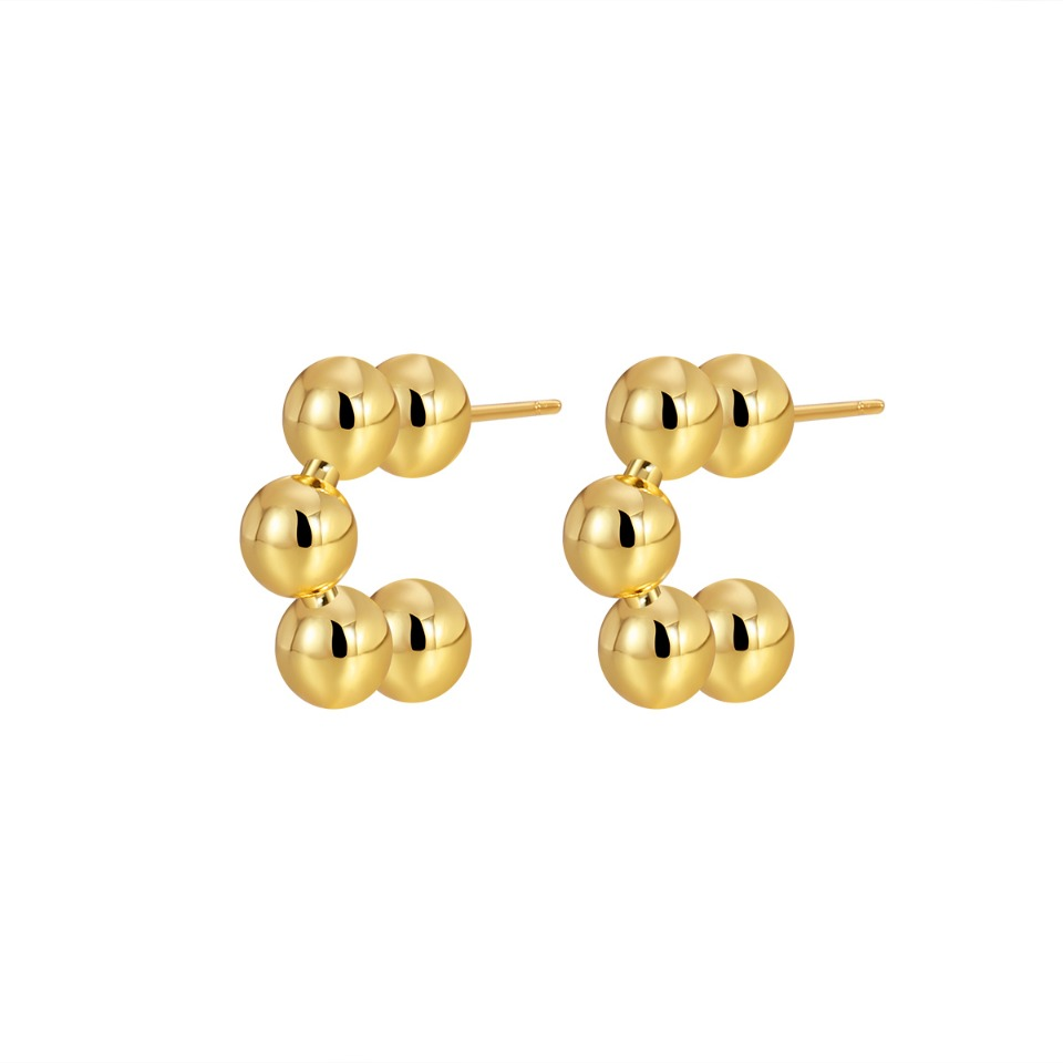 Minimalist Geometric Ball Drop Earrings for Women