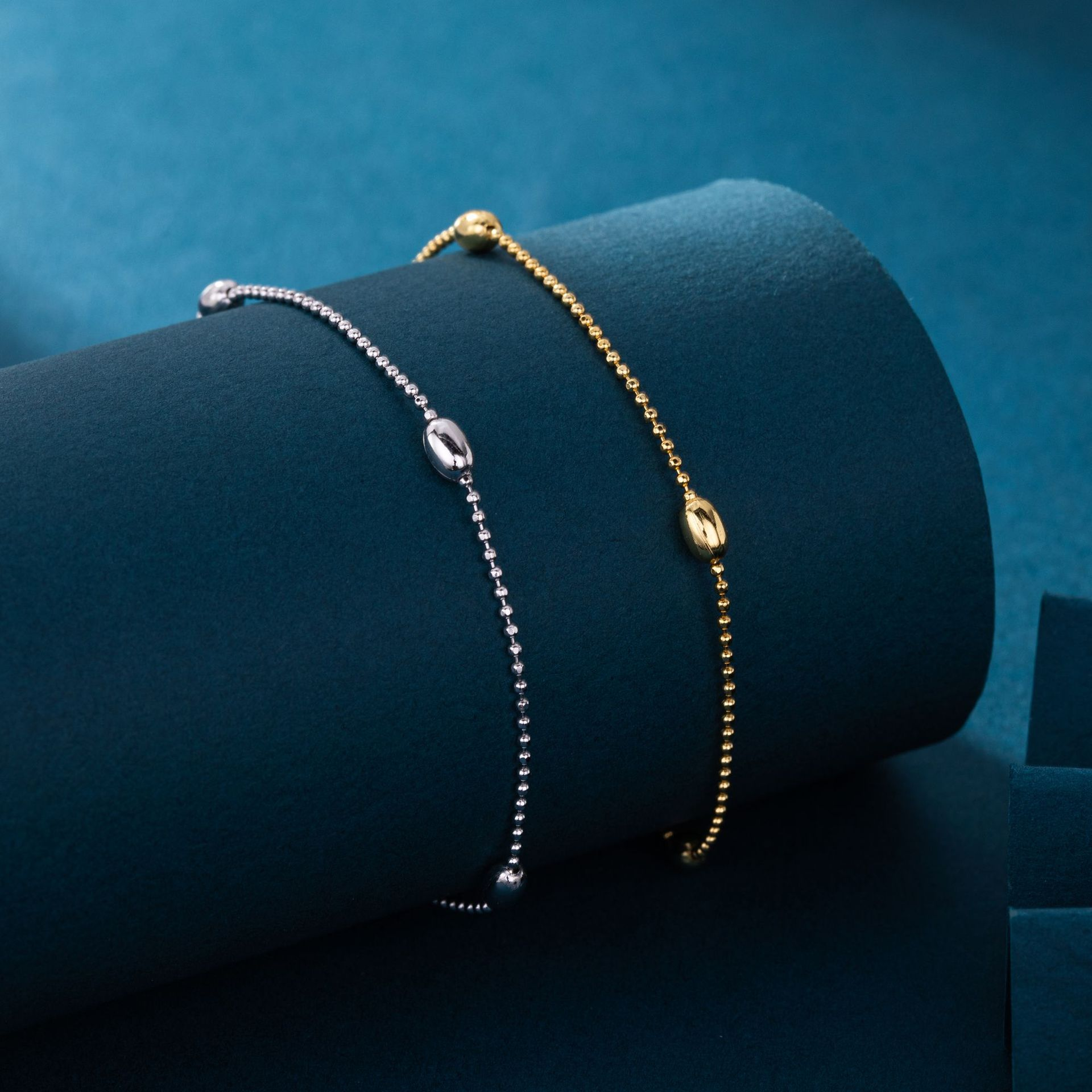 Elegant 925 Sterling Silver Beaded Satellite Chain Bracelet with Adjustable Extender