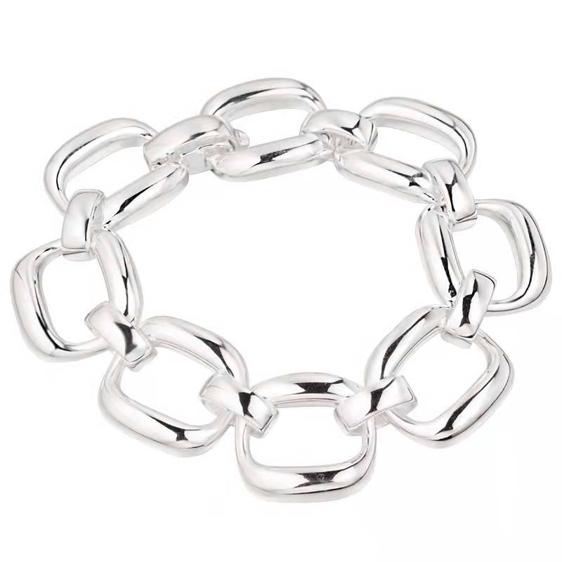 Minimalist Oversized Metal Link Chain Bracelet for Women