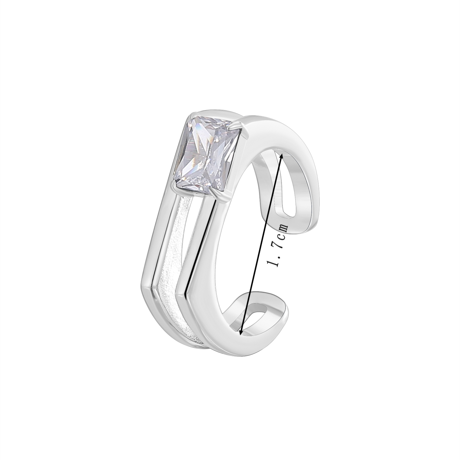Minimalist Sterling Silver Ring with Cubic Zirconia