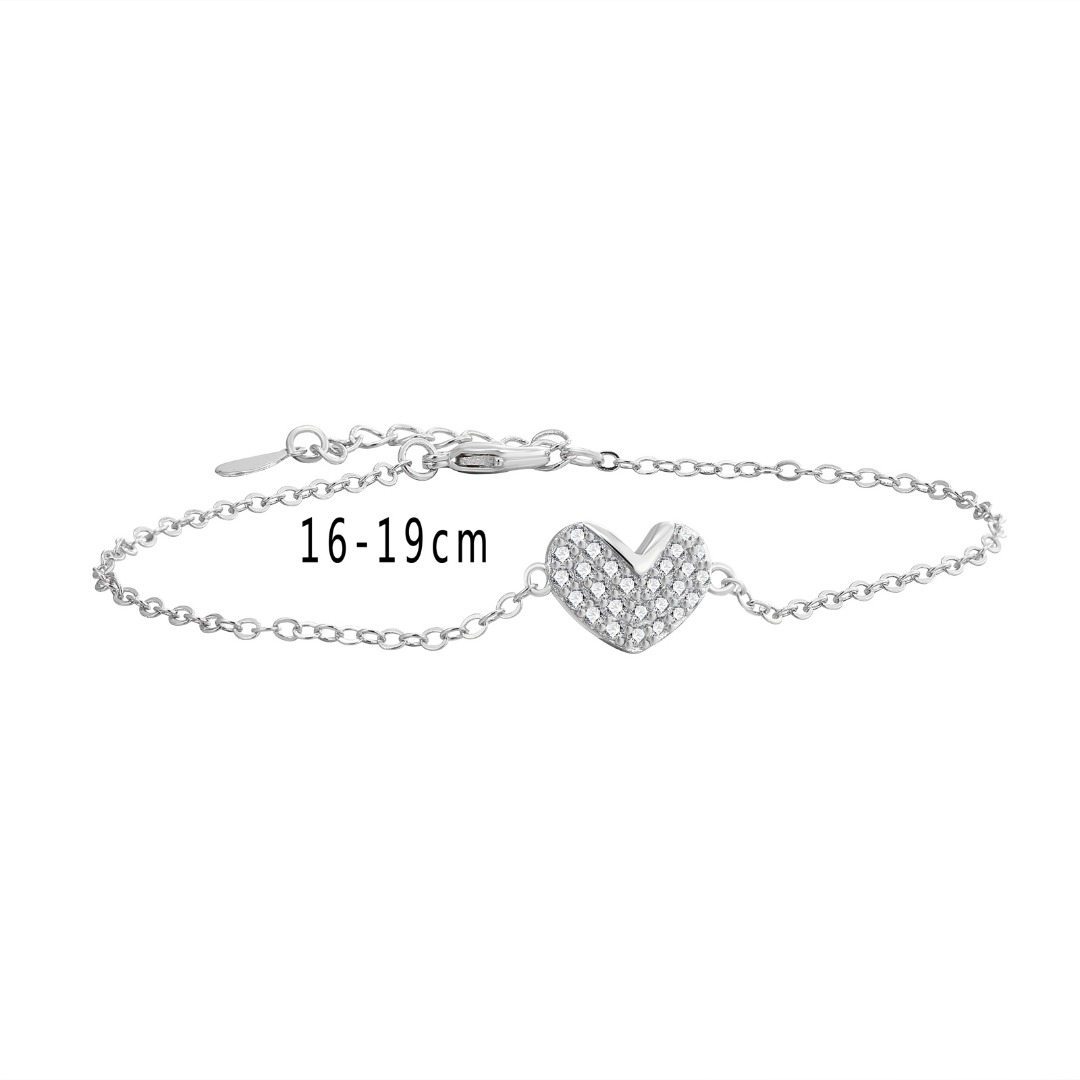 Sparkling Heart Bracelet with Pavé Crystal Accents in Gold Tone