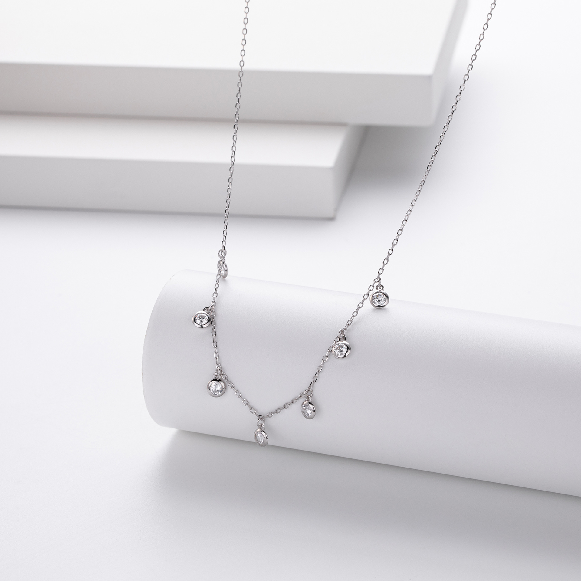 Minimalist Y-Shaped Zircon Drop Necklace