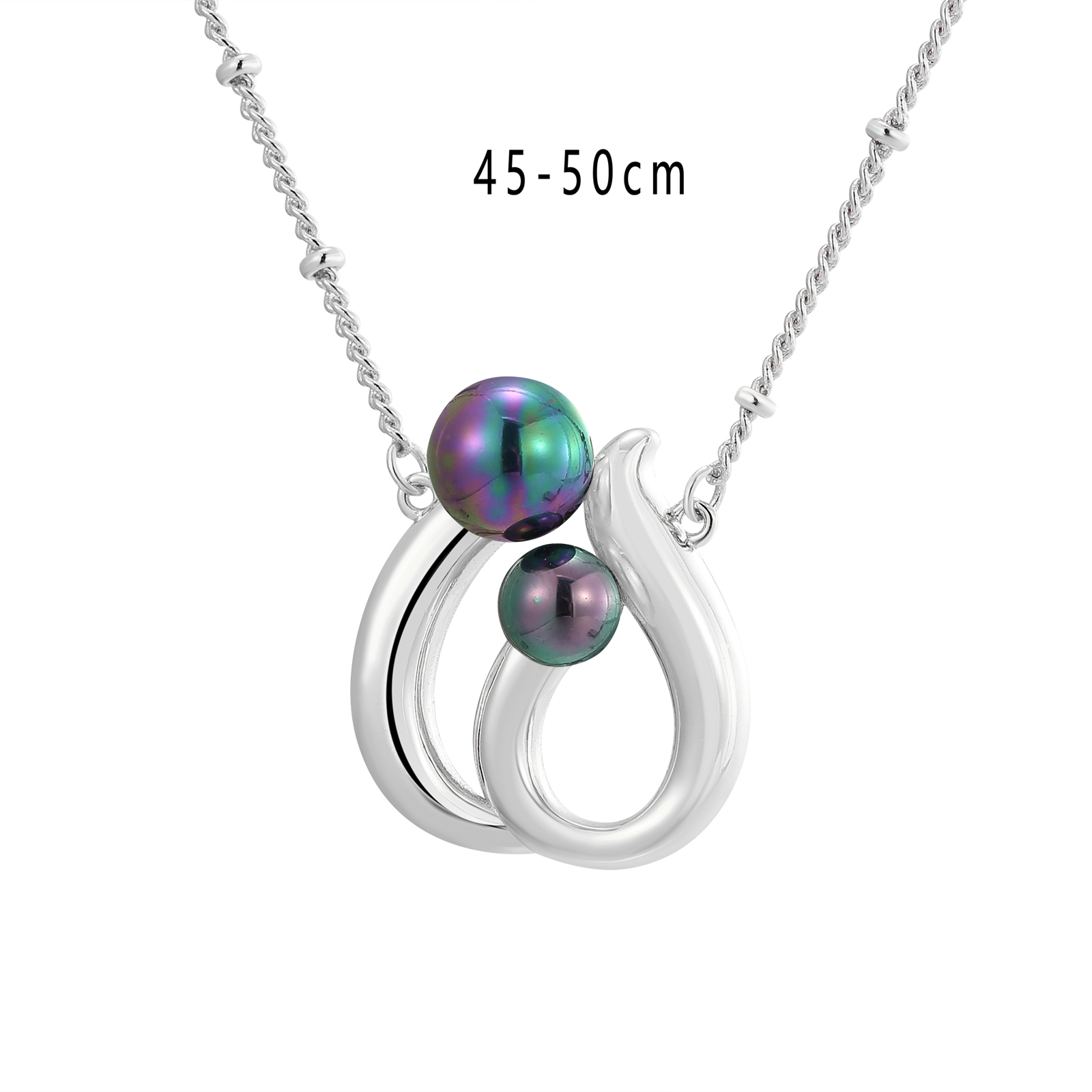 Elegant Gold-Tone Double Pearl Pendant Necklace with Twisted Design