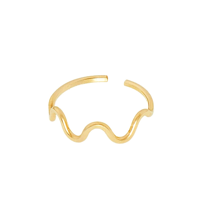 Gold Wave Open Toe Ring