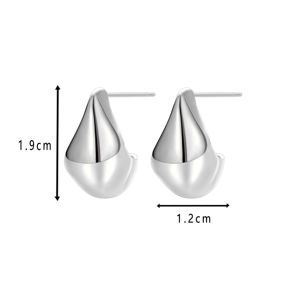 Golden Teardrop - Shaped Stud Earrings with Polished Finish
