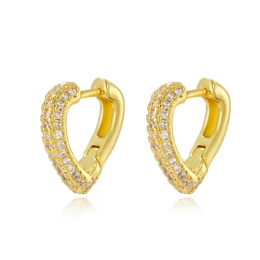 Tarnish Free Fashion 18K Gold Plated Brass Huggies Hoop Earrings 