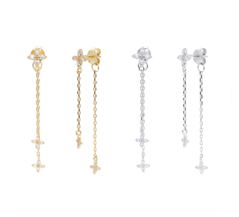 Dainty Chain Link Butterfly Earrings