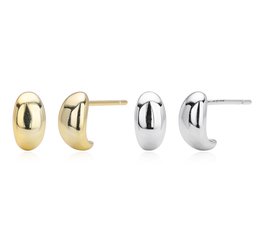 Small Bean Stud Earrings