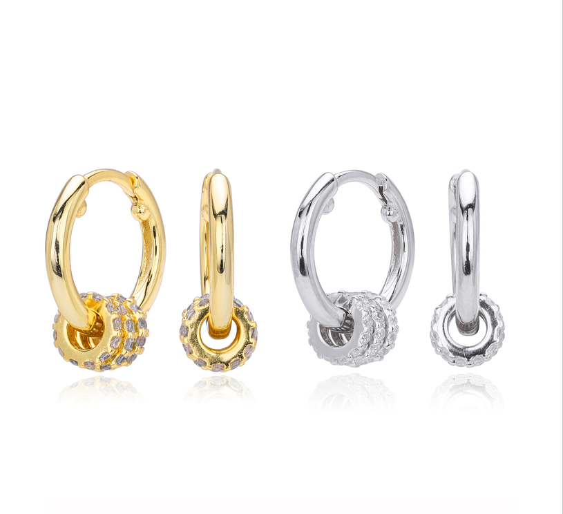Plain Polished Band with Micro-Pave CZ Mini Circle