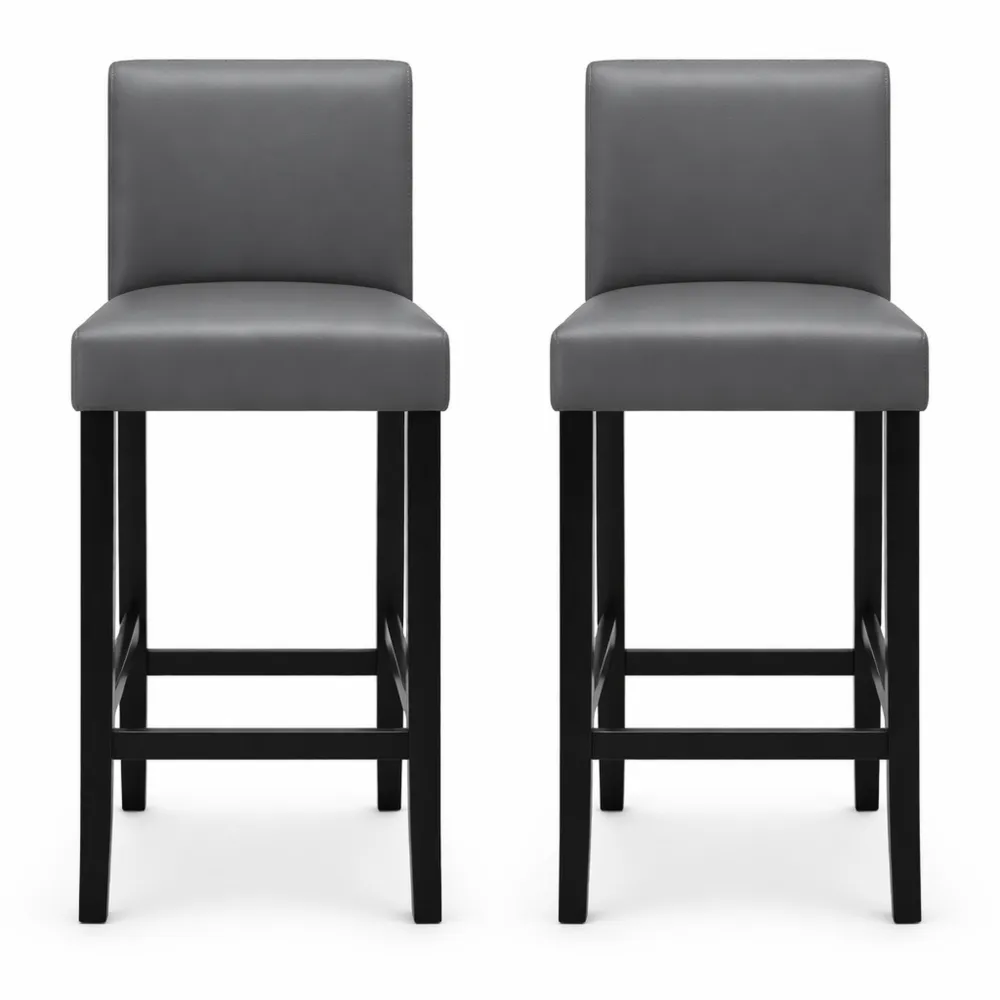 Sgabello da Bar con Schienale e Poggiapiedi per Cucina e Ristorante, Set di 2-Xeljoy