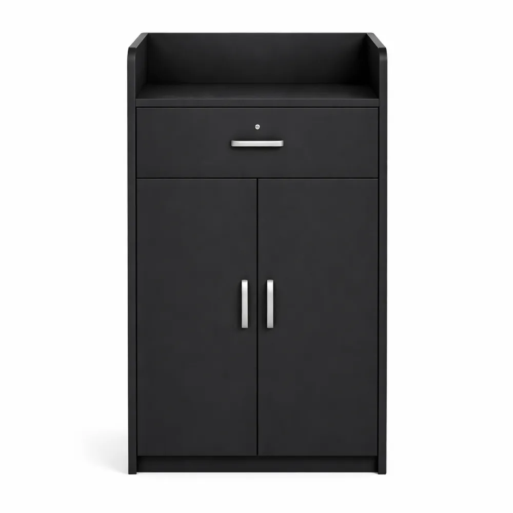 Banco reception moderno nero - Design elegante per spazi professionali-Xeljoy