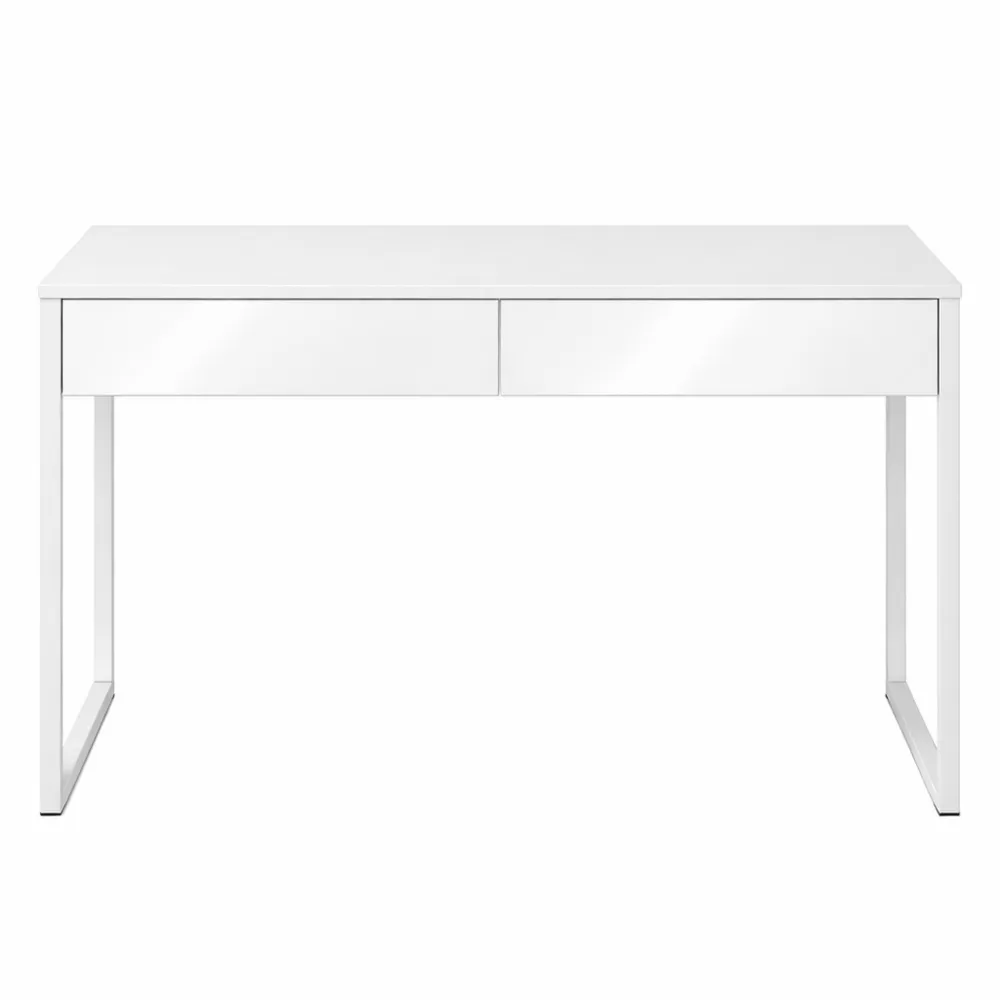 Scrivania Salvaspazio con Cassetti e Gambe in Acciaio, Bianca-Xeljoy