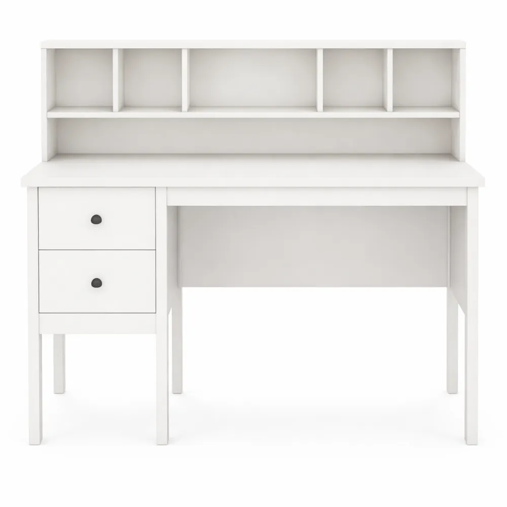 Scrivania multifunzione con cassetti e scomparti, ideale per ufficio e casa, 120 x 60 x 110 cm, colore bianco-Xeljoy