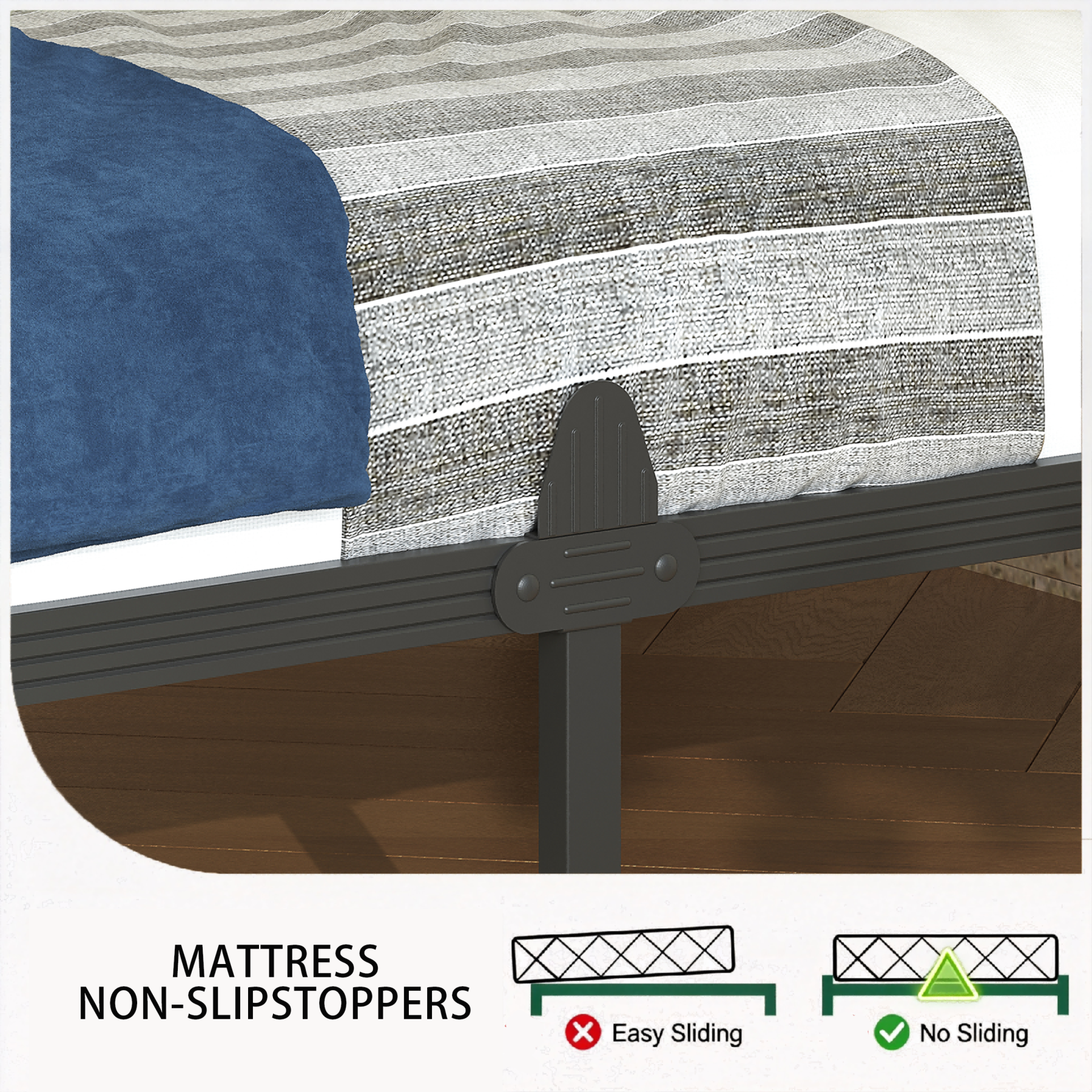 AURORAL ZONE 12 inch Twin Size Metal Bed Frame Platform, No Box Spring Needed, Easy Assembly, Noise Free