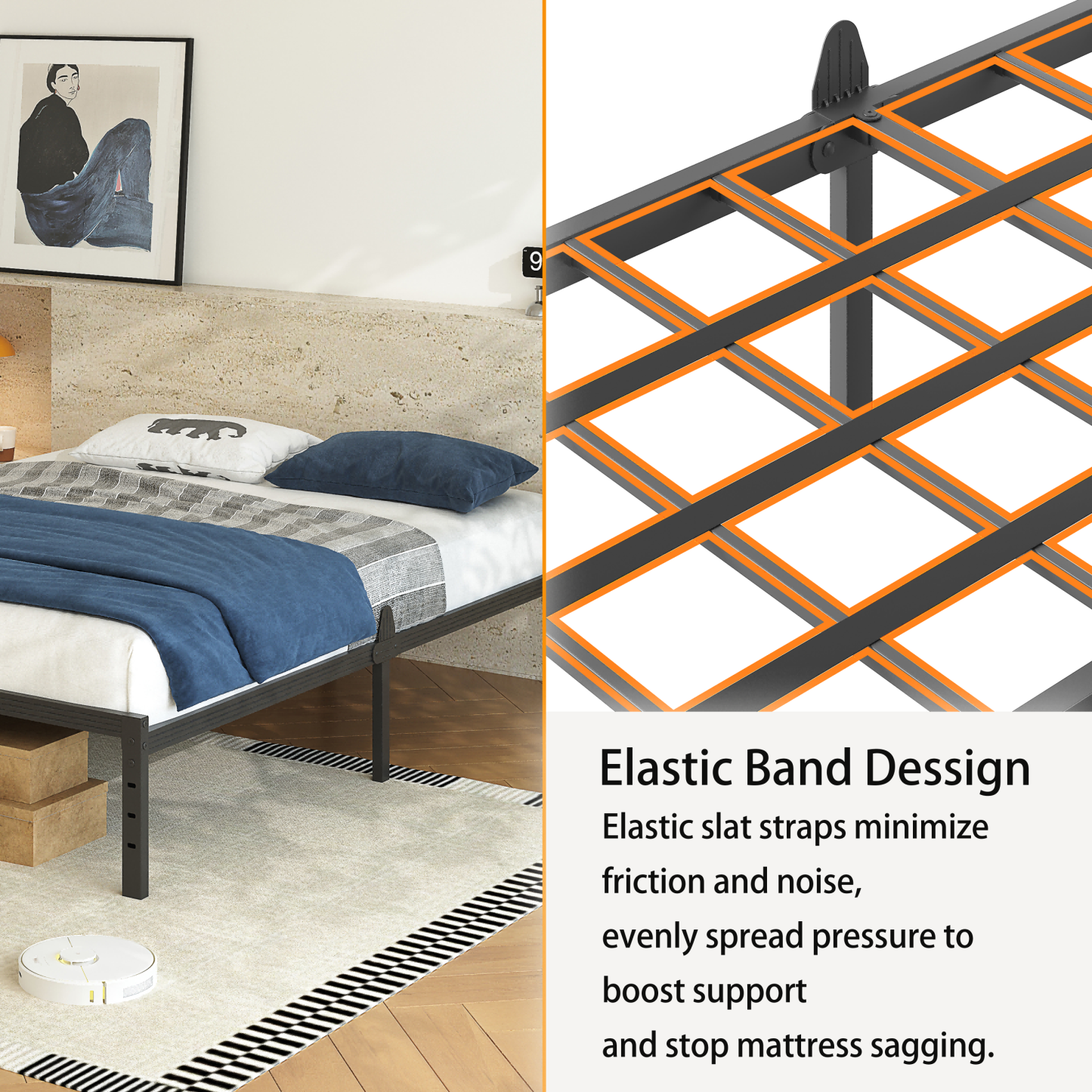 AURORAL ZONE 12 inch Twin Size Metal Bed Frame Platform, No Box Spring Needed, Easy Assembly, Noise Free