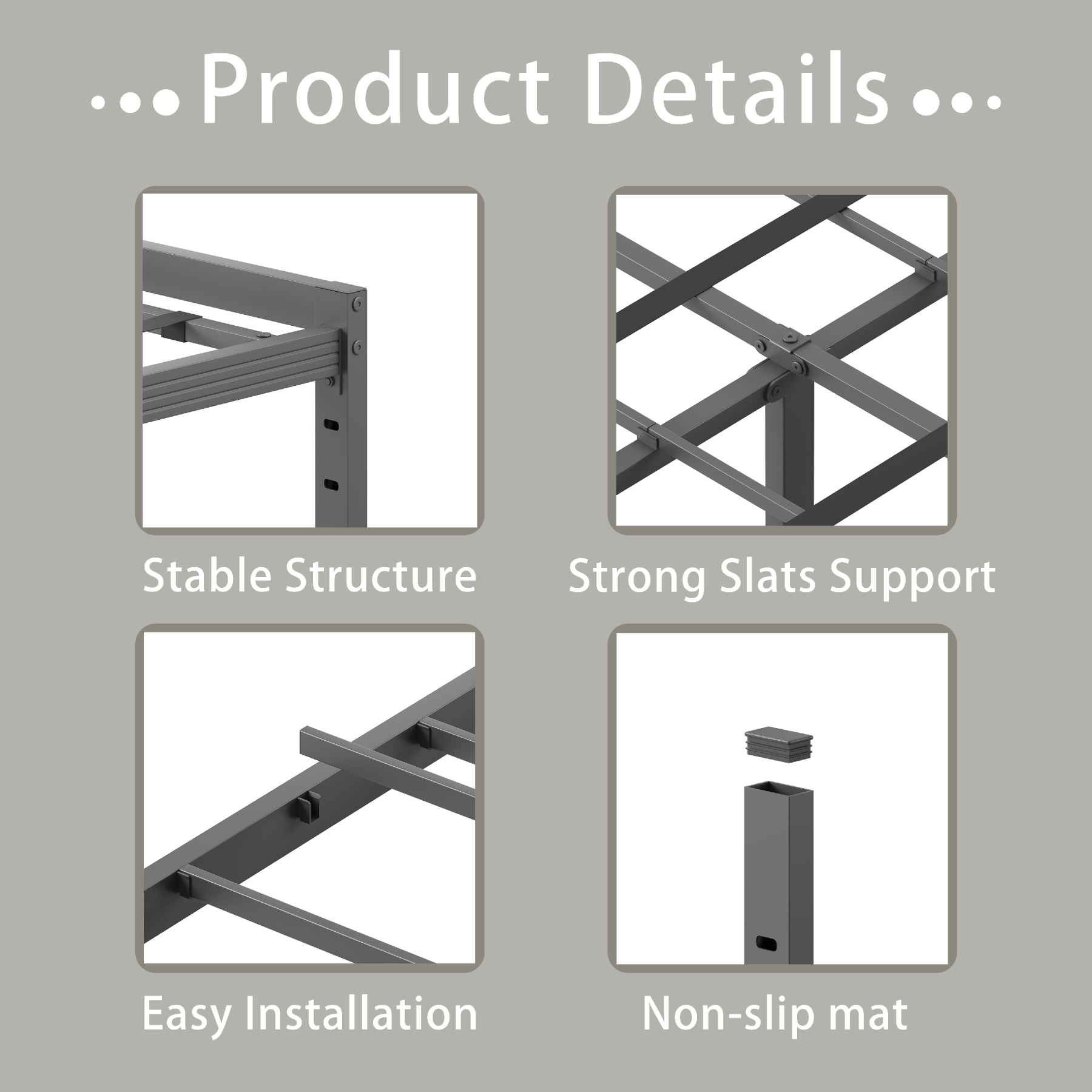 AURORAL ZONE 12 inch Twin Size Metal Bed Frame Platform, No Box Spring Needed, Easy Assembly, Noise Free