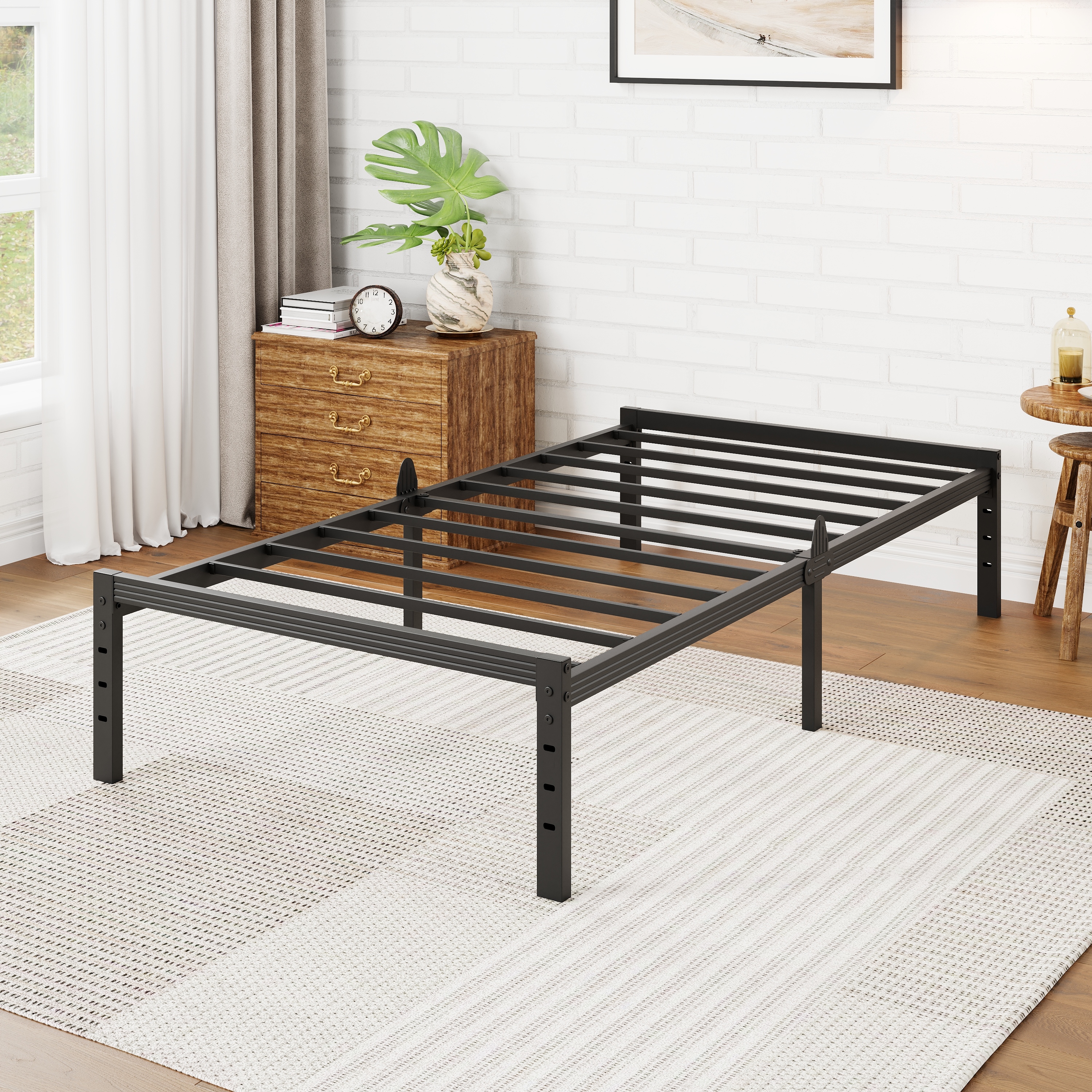 Auroral Zone Metal Platform Bed Frame, Heavy Duty Mattress Foundation, Mulitiple Sizes, No Box Spring Required