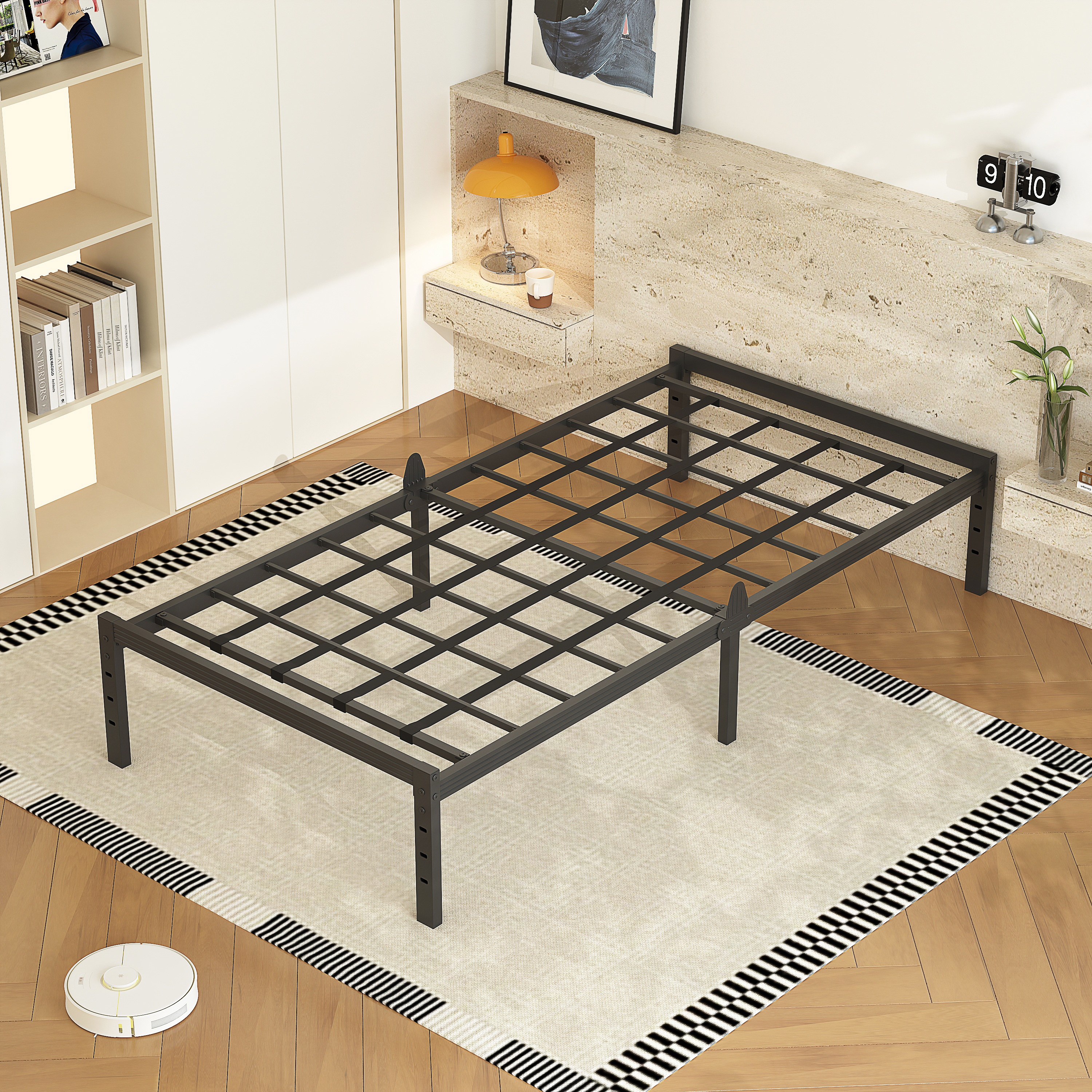 AURORAL ZONE 12 inch Twin Size Metal Bed Frame Platform, No Box Spring Needed, Easy Assembly, Noise Free