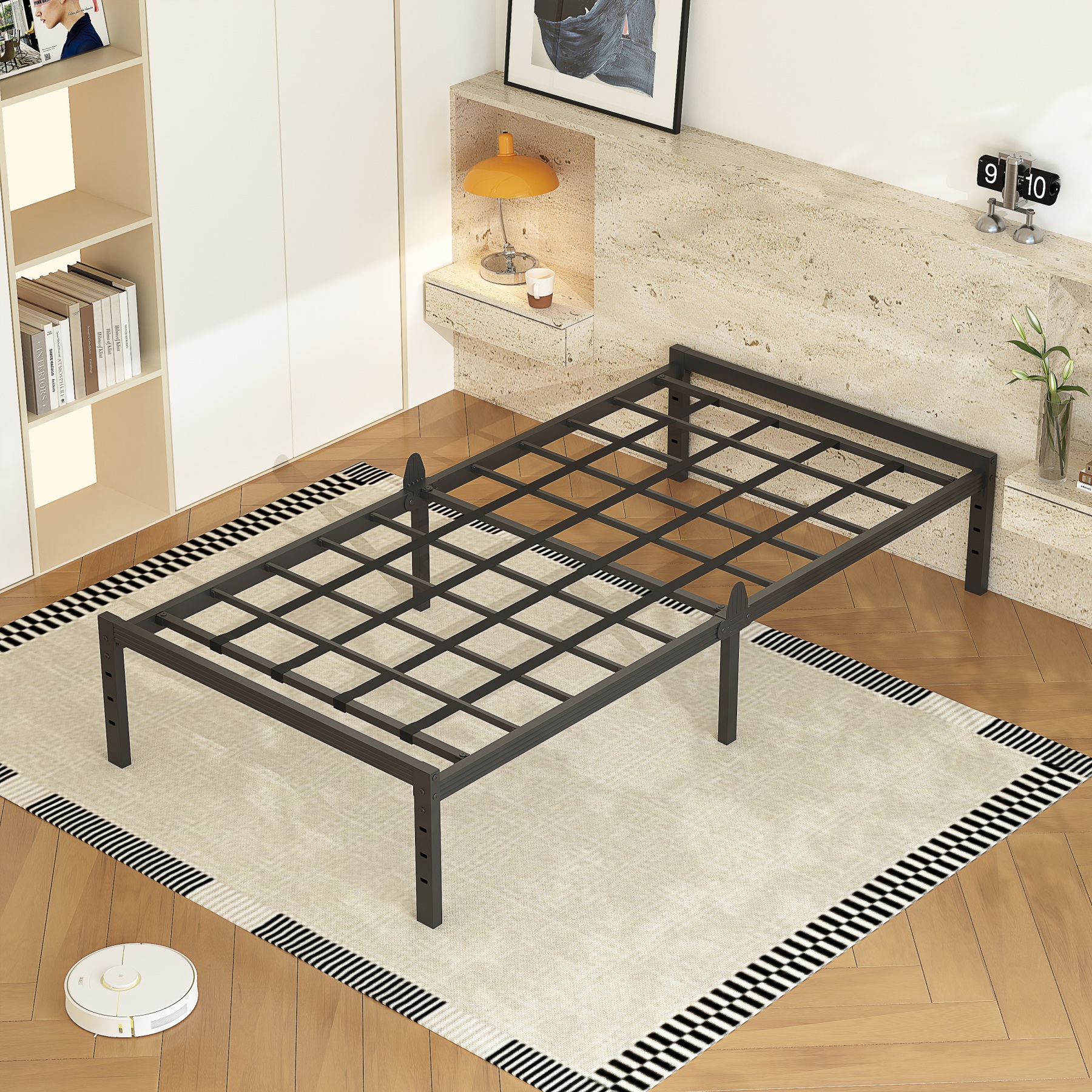 AURORAL ZONE 12 inch Twin Size Metal Bed Frame Platform, No Box Spring Needed, Easy Assembly, Noise Free