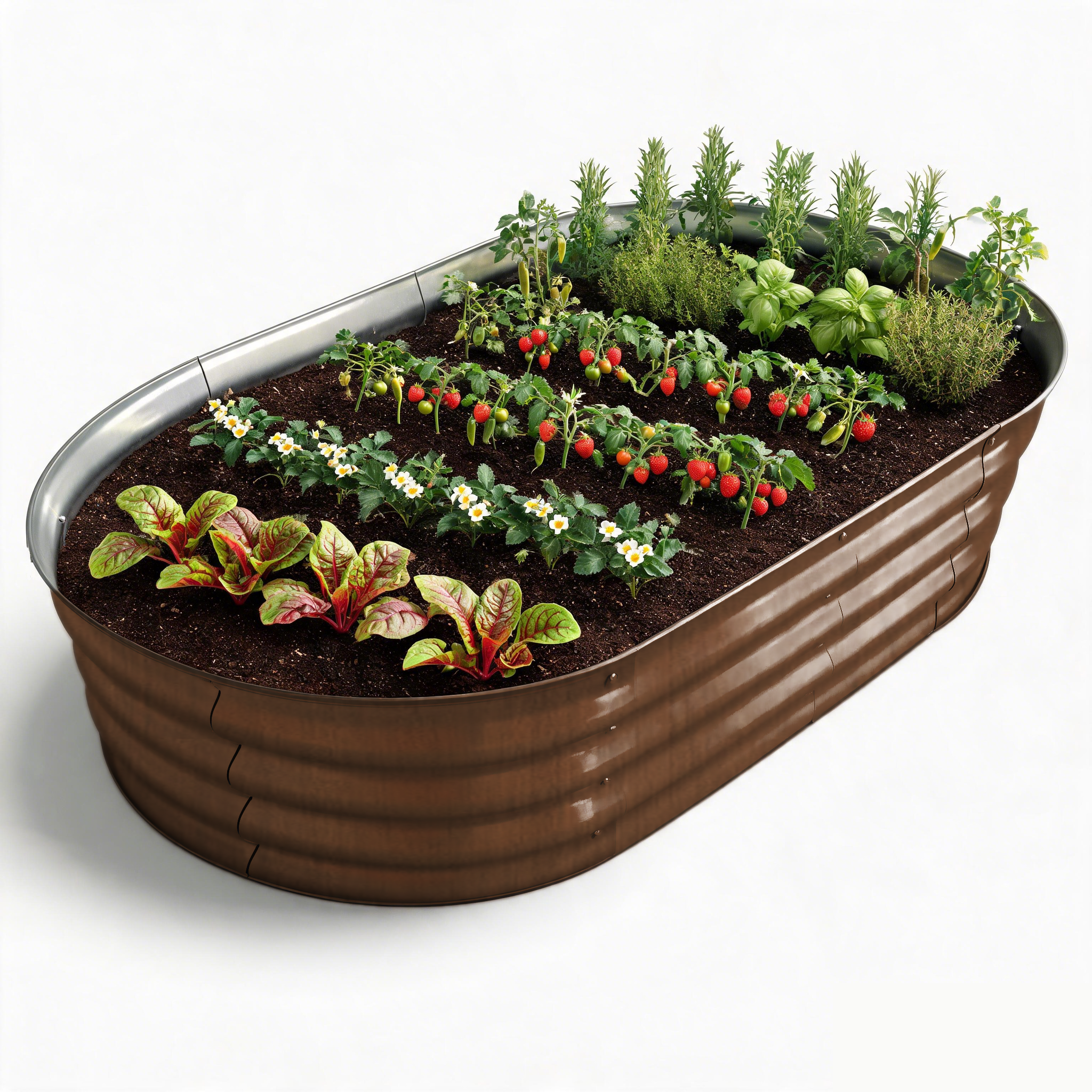 Auroral Zone 4x2x1ft Galvanized Raised Garden Bed Outdoor Metal Planter Box for Vegetables Flowers Herbs