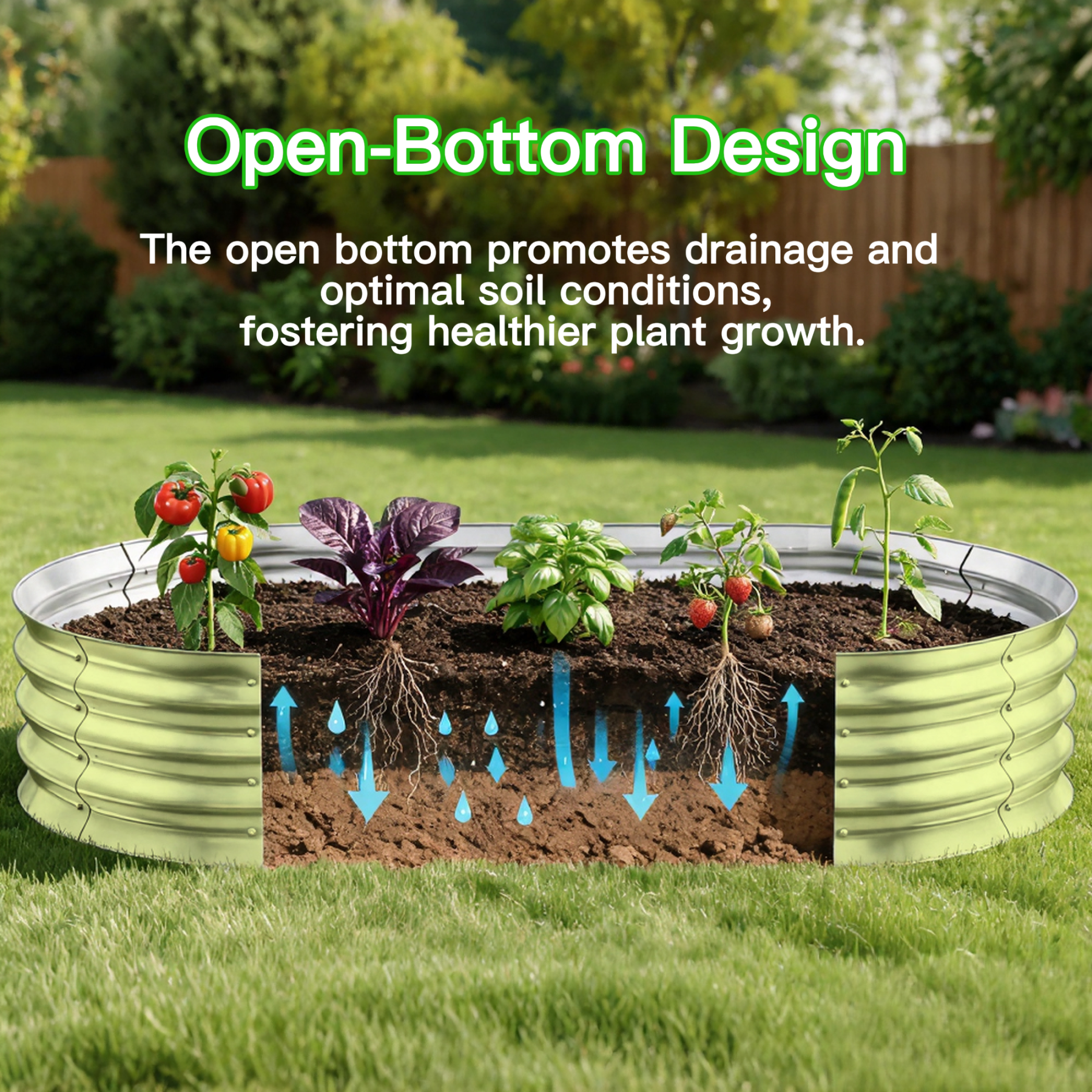 Auroral Zone 4x2x1ft Galvanized Raised Garden Bed Outdoor Metal Planter Box for Vegetables Flowers Herbs