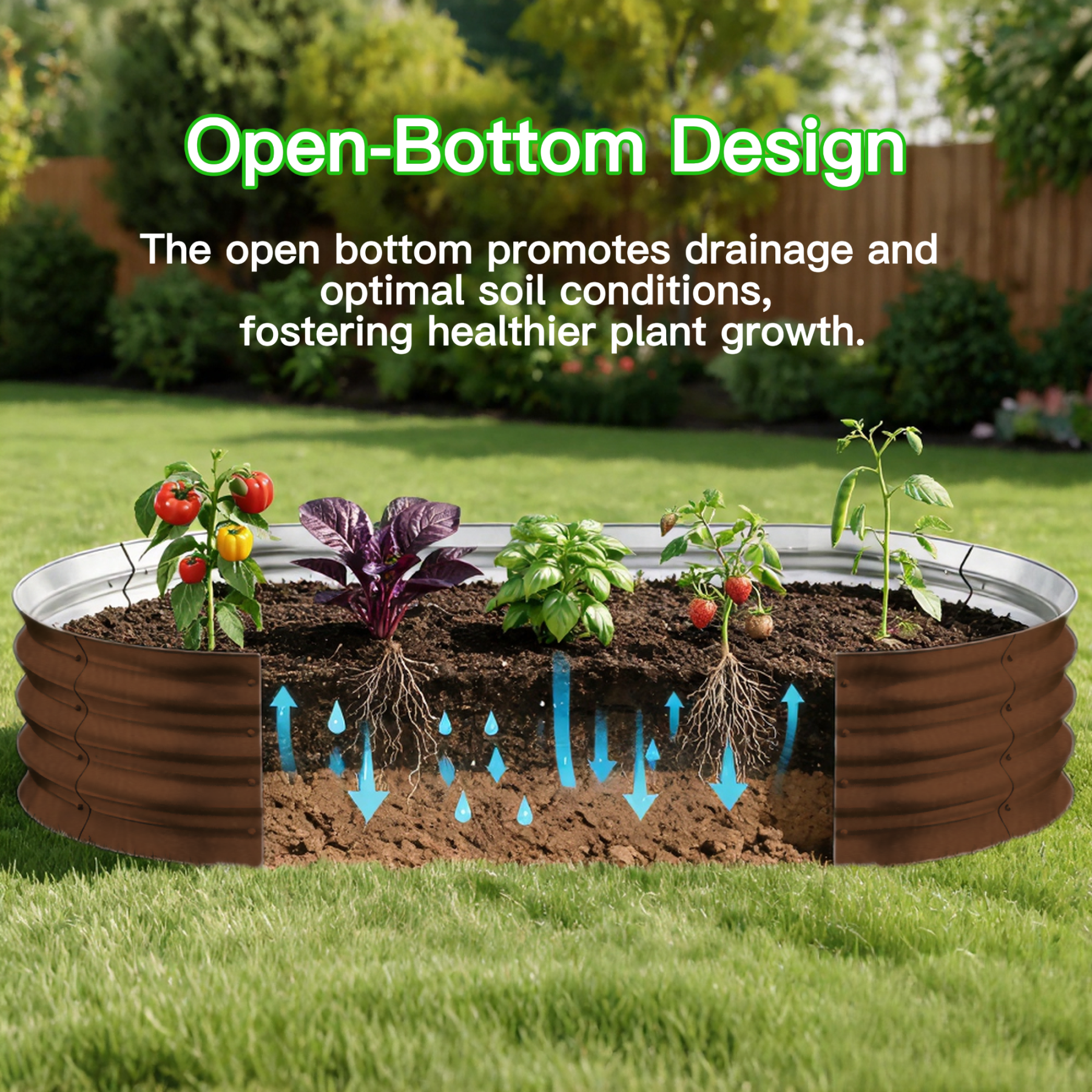 Auroral Zone 4x2x1ft Galvanized Raised Garden Bed Outdoor Metal Planter Box for Vegetables Flowers Herbs